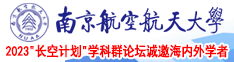 激情操洞南京航空航天大学2023“长空计划”学科群论坛诚邀海内外学者